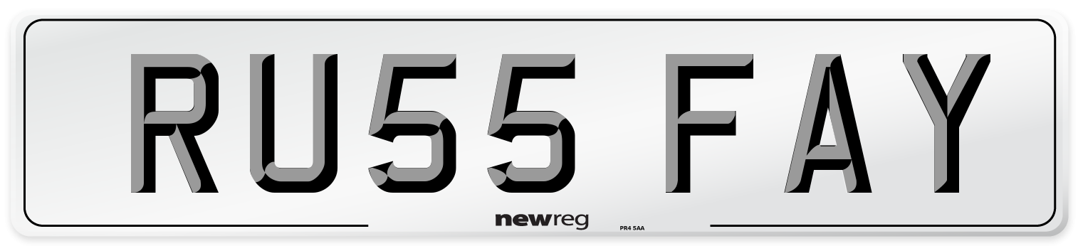 RU55 FAY Number Plate from New Reg